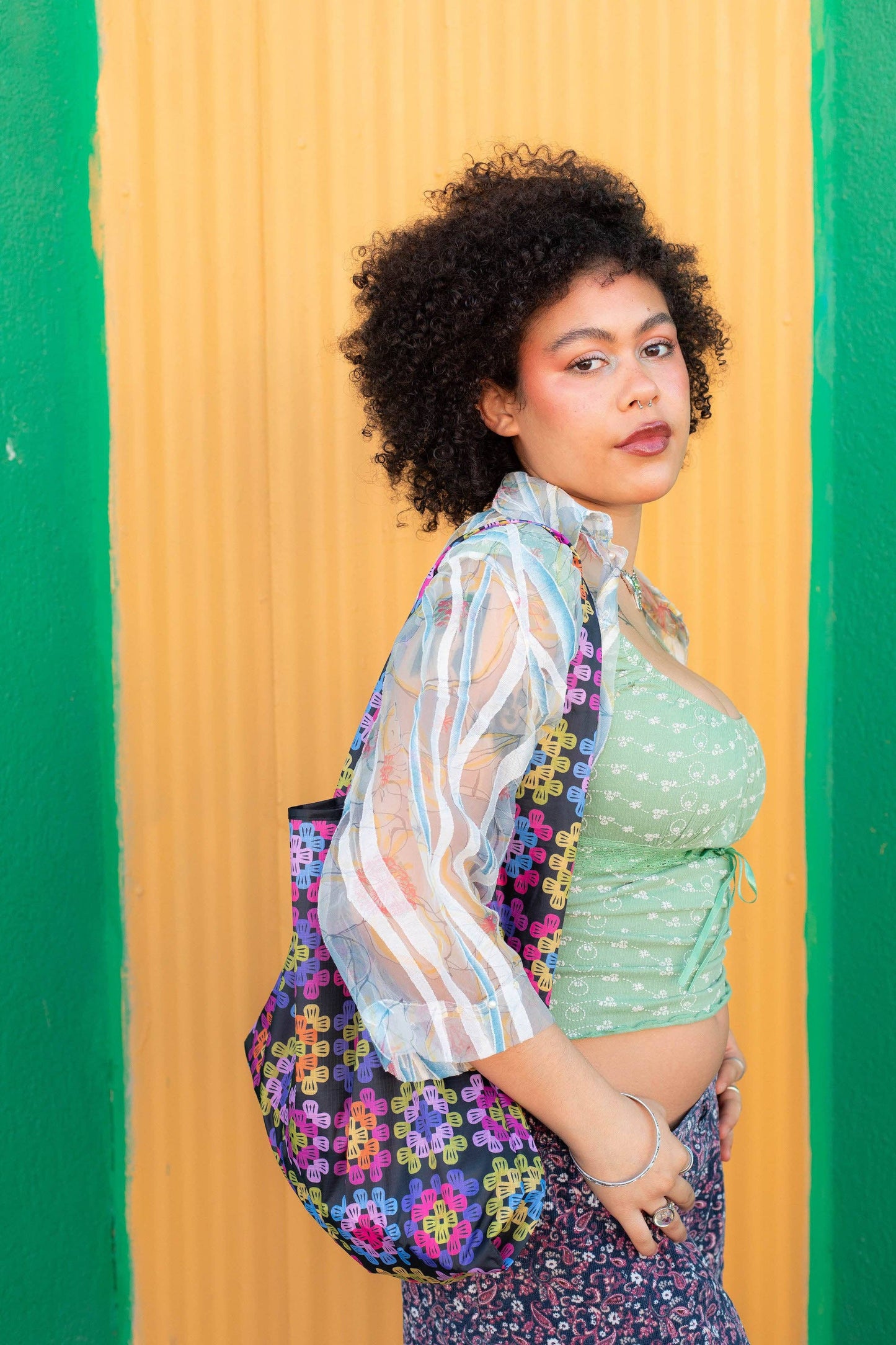 The Peach Fuzz - Granny Square Folding Shopper Tote