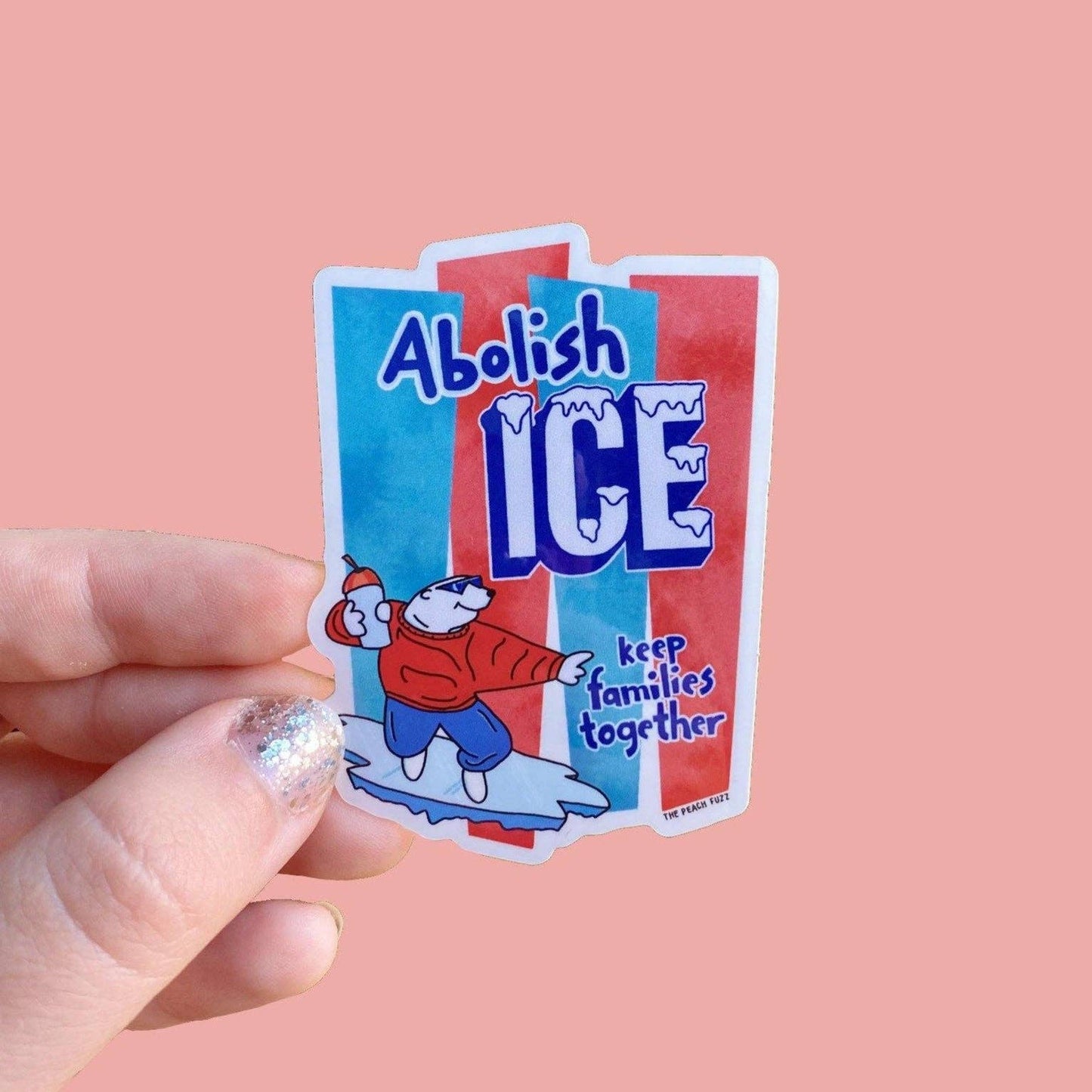 The Peach Fuzz - Abolish ICE Sticker