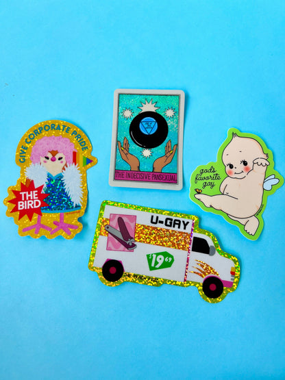 The Peach Fuzz - U-Gay Moving Truck Glitter Sticker