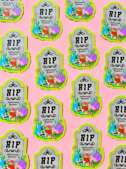 The Peach Fuzz - R.I.P. Unfinished Projects Sticker