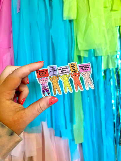 The Peach Fuzz - Pride Puppies Glitter Sticker