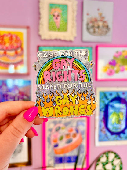 The Peach Fuzz - Gay Wrongs Glitter Sticker