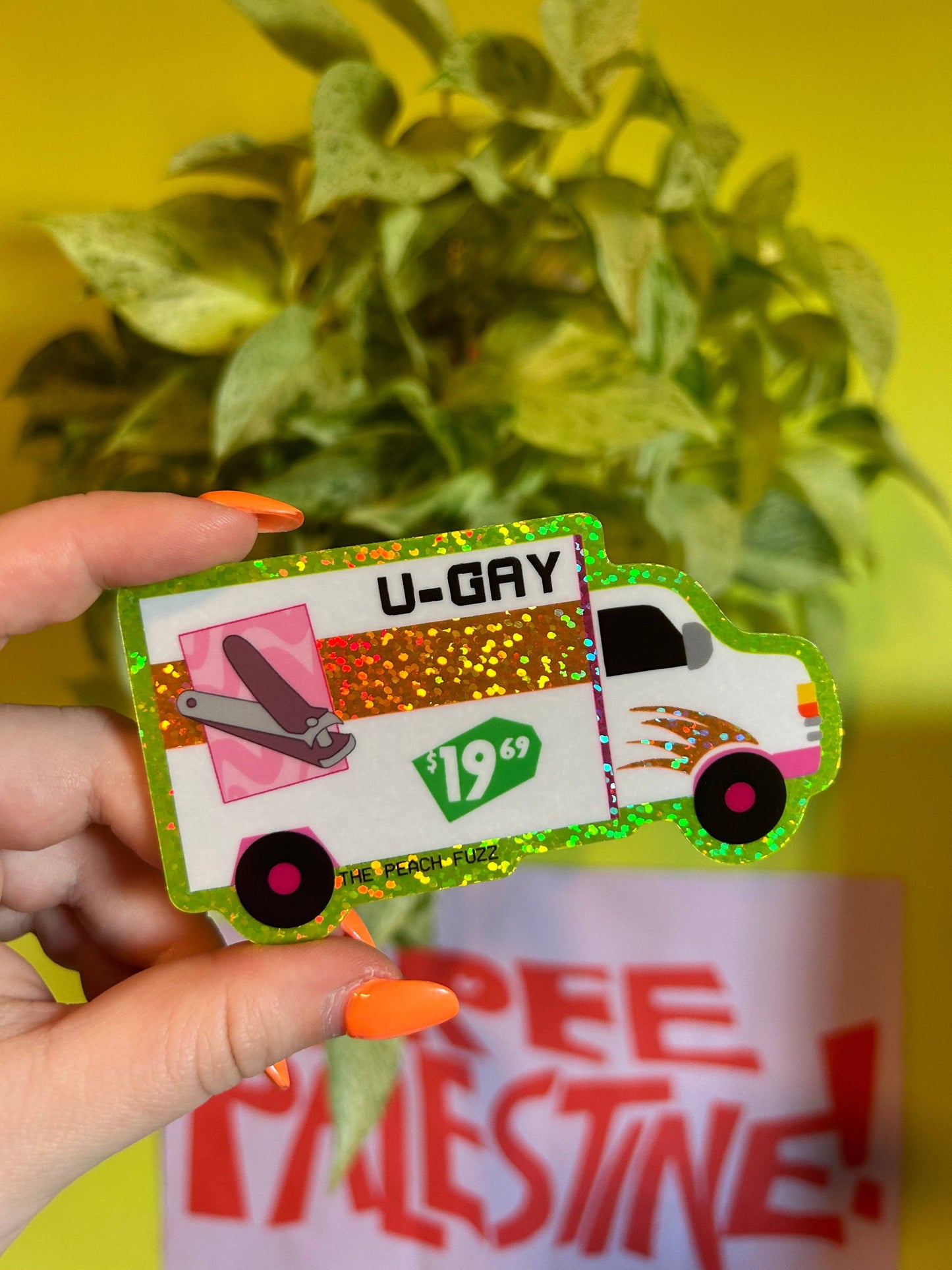 The Peach Fuzz - U-Gay Moving Truck Glitter Sticker