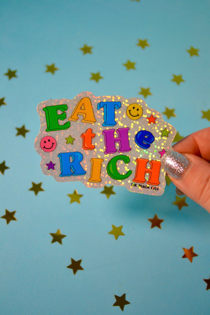 The Peach Fuzz - Eat The Rich Glitter Sticker