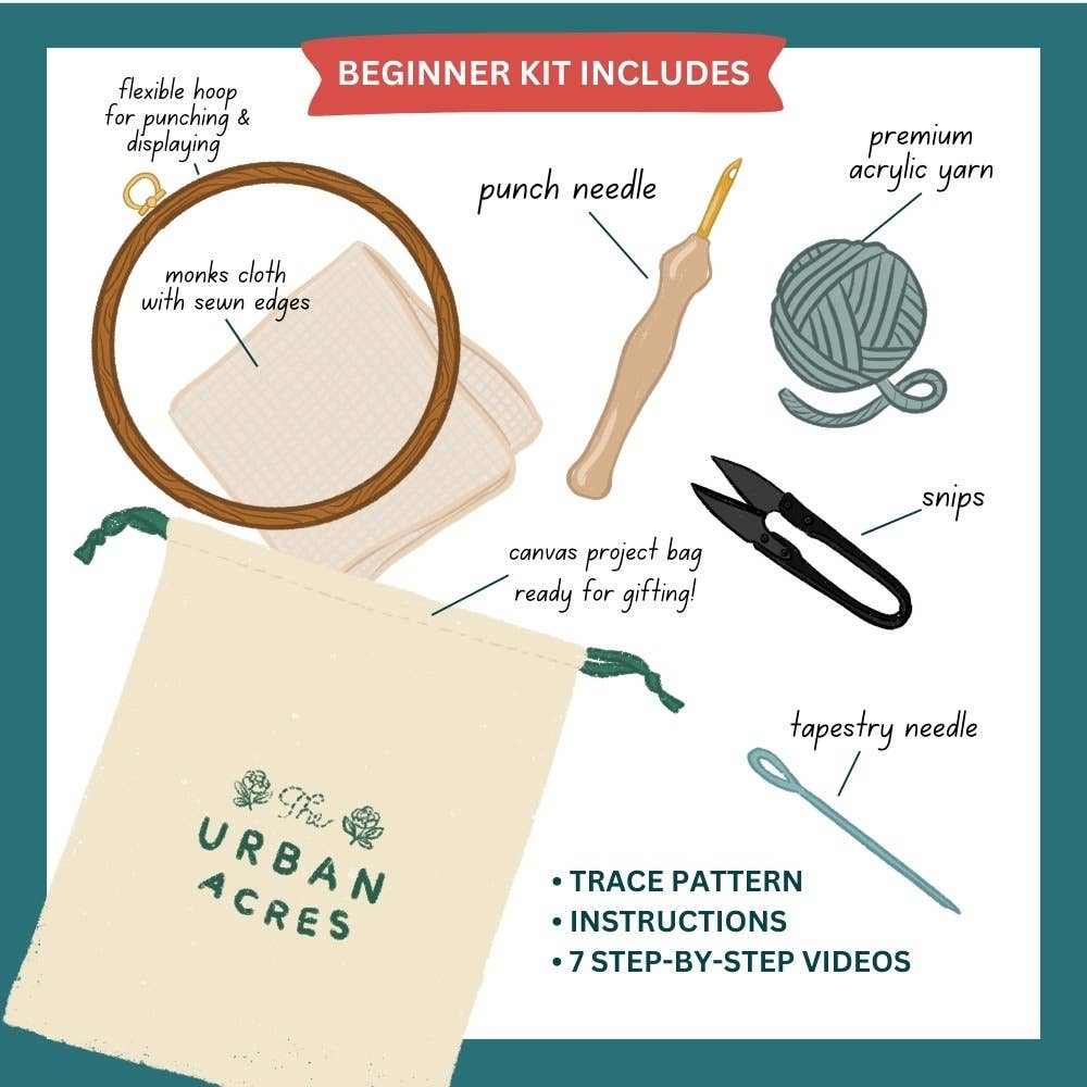 The Urban Acres - Strawberry Punch Needle Kit