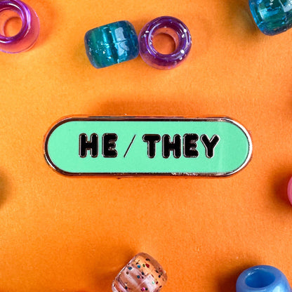 Kitty with a Cupcake - Pronoun Plaque Enamel Pins