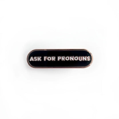 Kitty with a Cupcake - Pronoun Plaque Enamel Pins