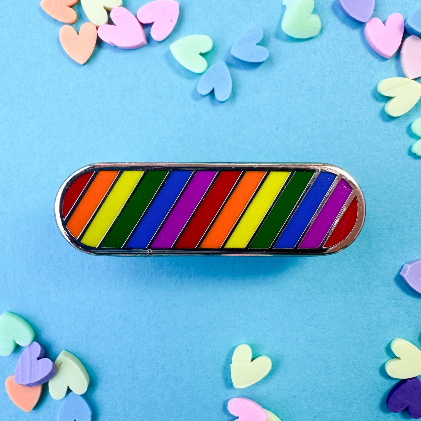 Kitty with a Cupcake - Pride Plaque Enamel Pin
