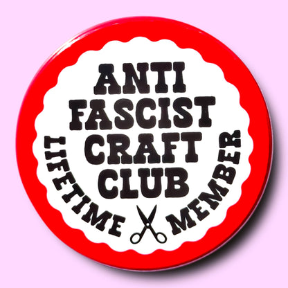 The Hissin' Kitten - Anti Fascist Craft Club Button